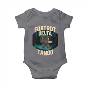 Foxtrots Deltas Tangos Funny Bear Resist Baby Onesie Protect Our National Parks TS02 Charcoal Print Your Wear