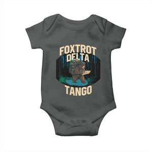 Foxtrots Deltas Tangos Funny Bear Resist Baby Onesie Protect Our National Parks TS02 Dark Heather Print Your Wear