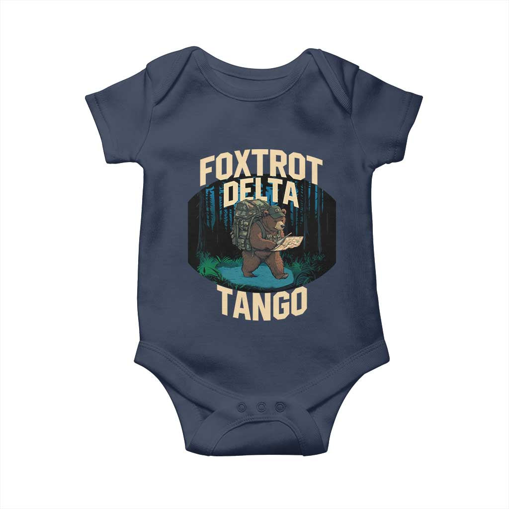 Foxtrots Deltas Tangos Funny Bear Resist Baby Onesie Protect Our National Parks TS02 Navy Print Your Wear