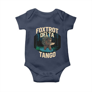Foxtrots Deltas Tangos Funny Bear Resist Baby Onesie Protect Our National Parks TS02 Navy Print Your Wear