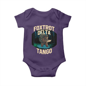 Foxtrots Deltas Tangos Funny Bear Resist Baby Onesie Protect Our National Parks TS02 Purple Print Your Wear