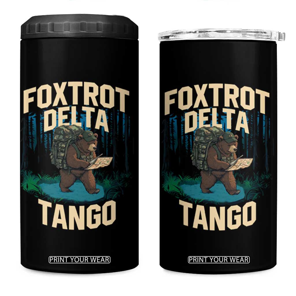 Foxtrots Deltas Tangos Funny Bear Resist 4 in 1 Can Cooler Tumbler Protect Our National Parks TS02 One Size: 16 oz Black Print Your Wear
