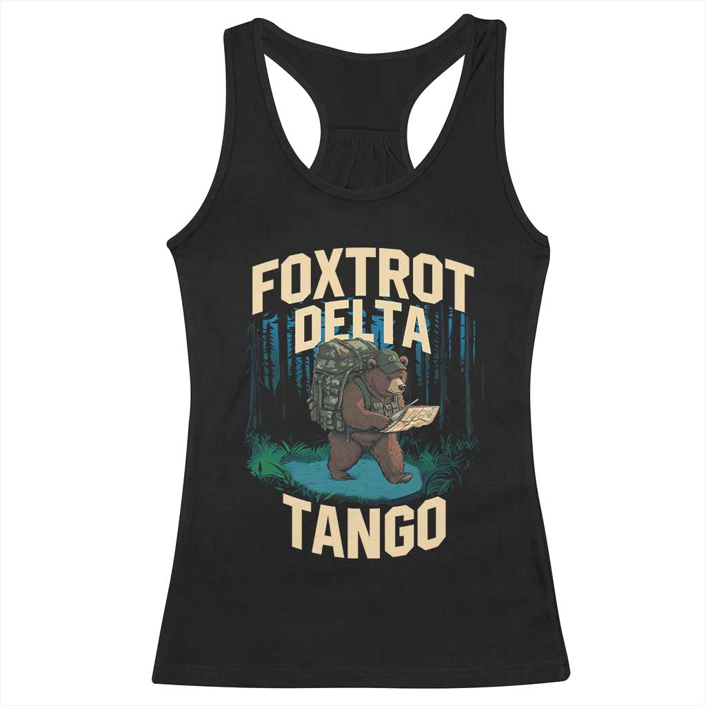 Foxtrots Deltas Tangos Funny Bear Resist Racerback Tank Top Protect Our National Parks TS02 Black Print Your Wear