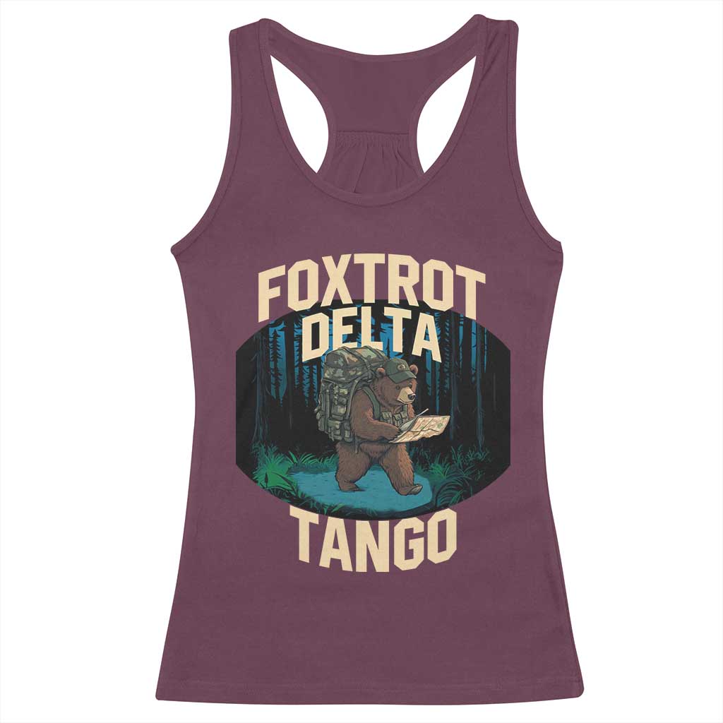 Foxtrots Deltas Tangos Funny Bear Resist Racerback Tank Top Protect Our National Parks TS02 Maroon Print Your Wear