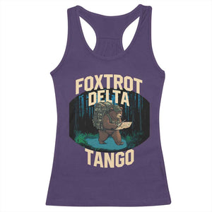 Foxtrots Deltas Tangos Funny Bear Resist Racerback Tank Top Protect Our National Parks TS02 Purple Print Your Wear