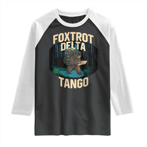 Foxtrots Deltas Tangos Funny Bear Resist Raglan Shirt Protect Our National Parks TS02 Black White Print Your Wear