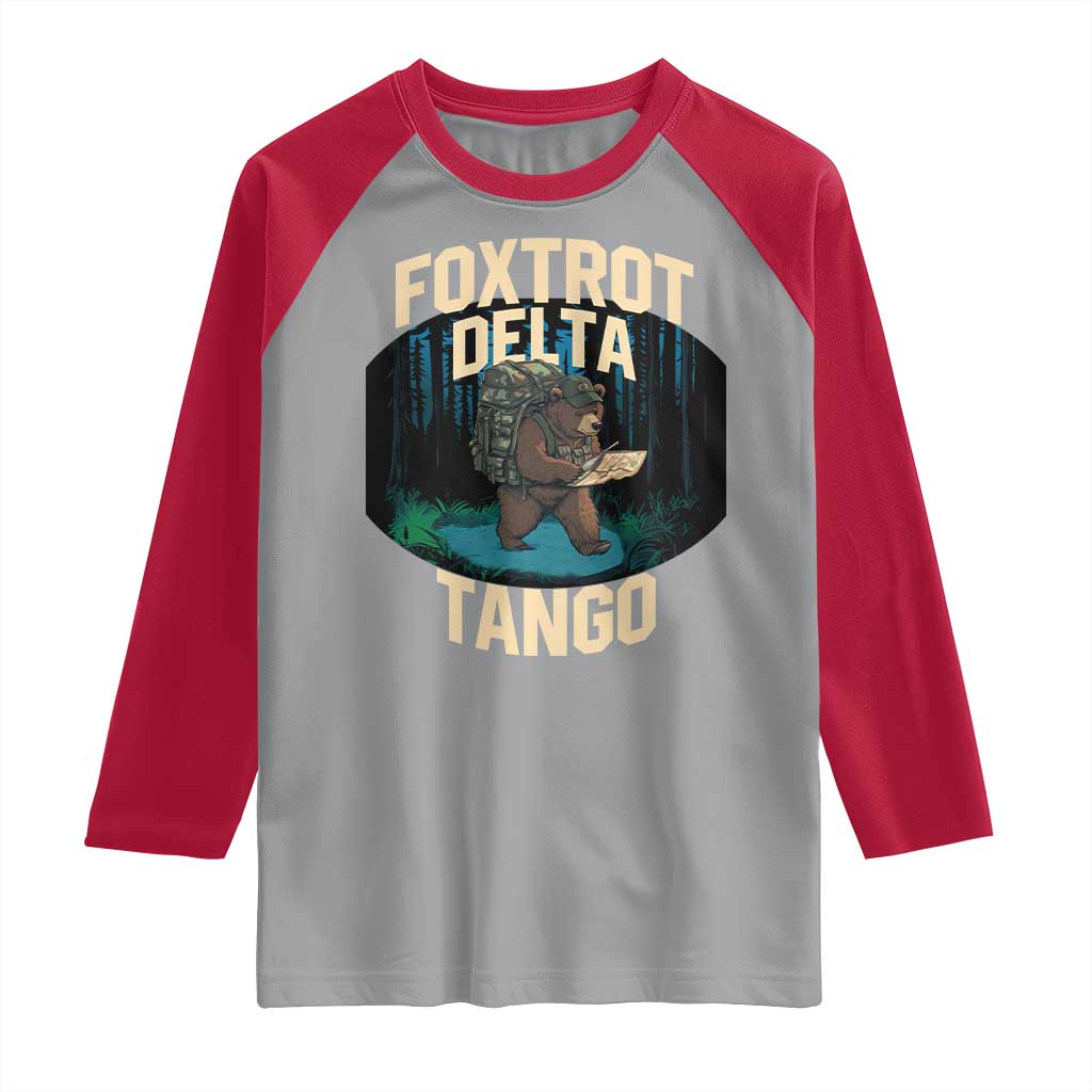Foxtrots Deltas Tangos Funny Bear Resist Raglan Shirt Protect Our National Parks TS02 Sport Gray Red Print Your Wear
