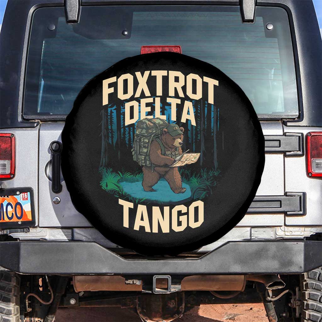 Foxtrots Deltas Tangos Funny Bear Resist Spare Tire Cover Protect Our National Parks TS02 No hole Black Print Your Wear