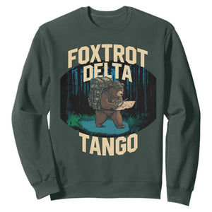 Foxtrots Deltas Tangos Funny Bear Resist Sweatshirt Protect Our National Parks TS02 Dark Forest Green Print Your Wear