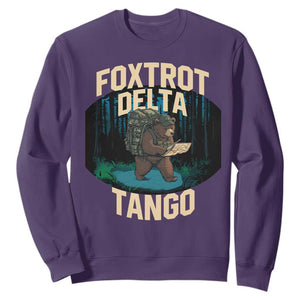 Foxtrots Deltas Tangos Funny Bear Resist Sweatshirt Protect Our National Parks TS02 Purple Print Your Wear