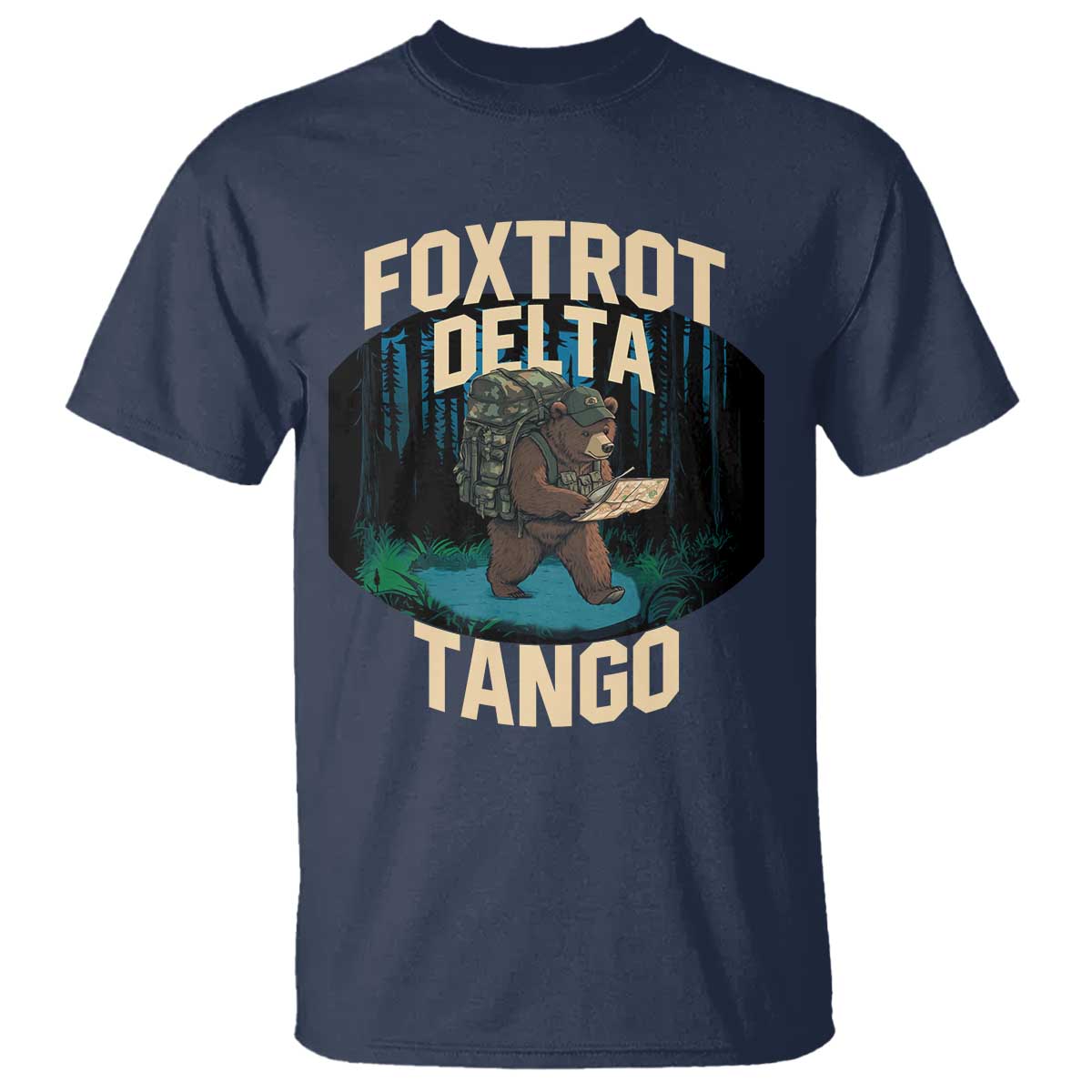 Foxtrots Deltas Tangos Funny Bear Resist T Shirt Protect Our National Parks TS02 Navy Print Your Wear