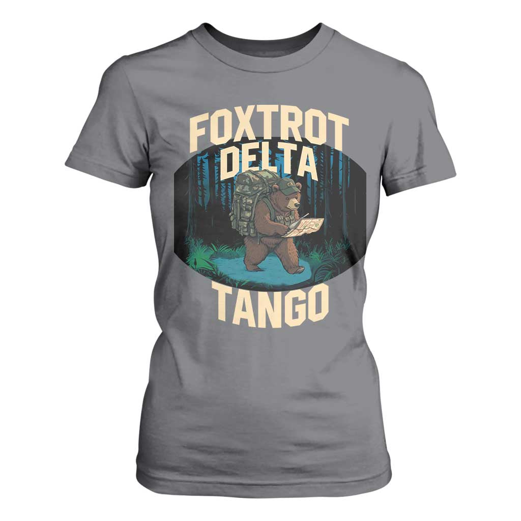 Foxtrots Deltas Tangos Funny Bear Resist T Shirt For Women Protect Our National Parks TS02 Charcoal Print Your Wear