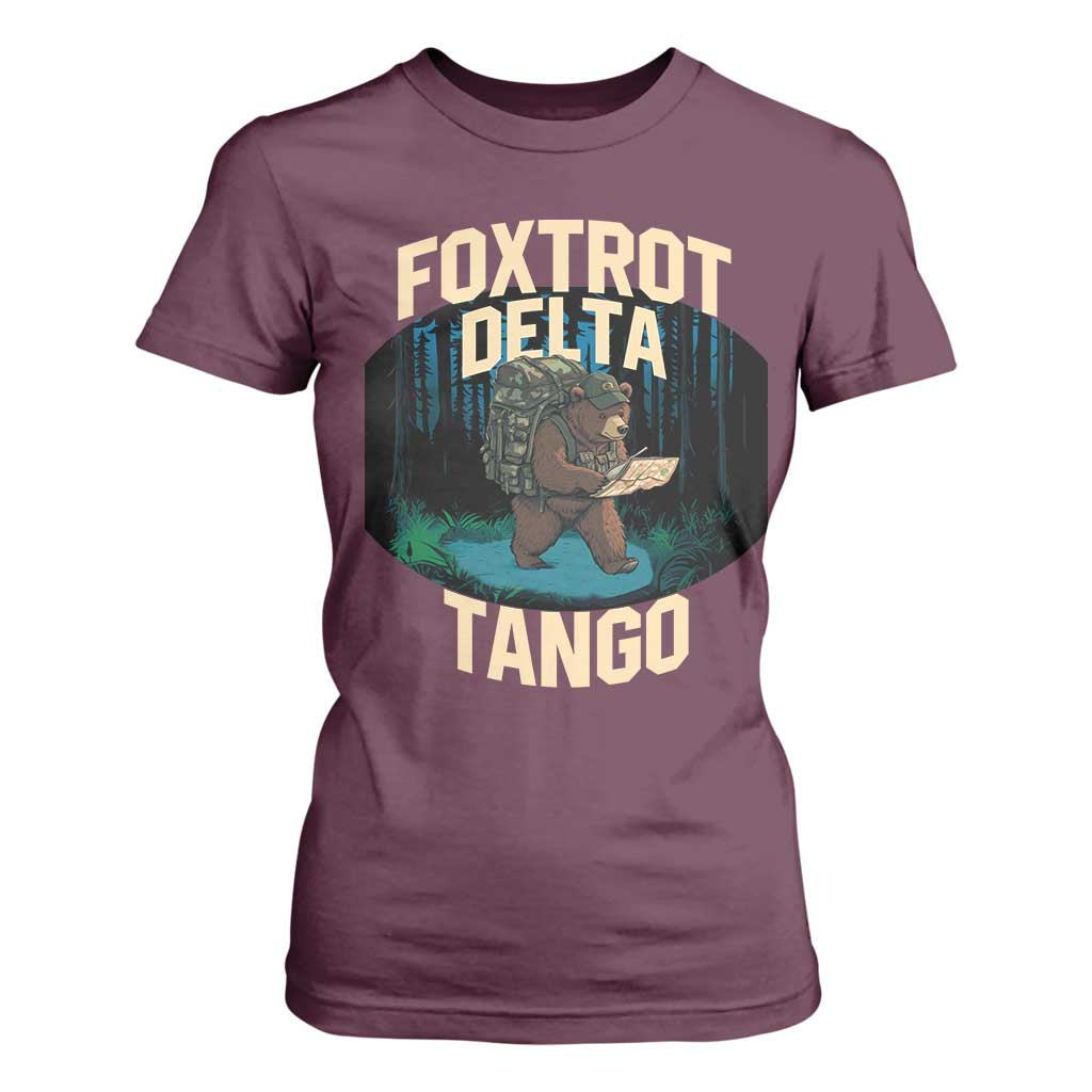 Foxtrots Deltas Tangos Funny Bear Resist T Shirt For Women Protect Our National Parks TS02 Maroon Print Your Wear