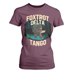 Foxtrots Deltas Tangos Funny Bear Resist T Shirt For Women Protect Our National Parks TS02 Maroon Print Your Wear