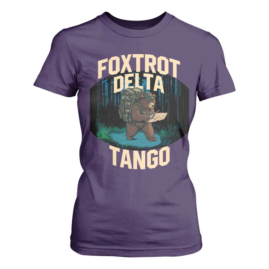 Foxtrots Deltas Tangos Funny Bear Resist T Shirt For Women Protect Our National Parks TS02 Purple Print Your Wear