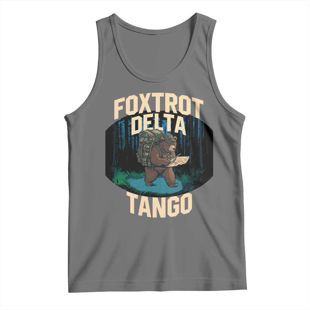 Foxtrots Deltas Tangos Funny Bear Resist Tank Top Protect Our National Parks TS02 Black Heather Print Your Wear