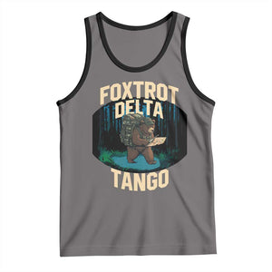 Foxtrots Deltas Tangos Funny Bear Resist Tank Top Protect Our National Parks TS02 Deep Heather Black Print Your Wear
