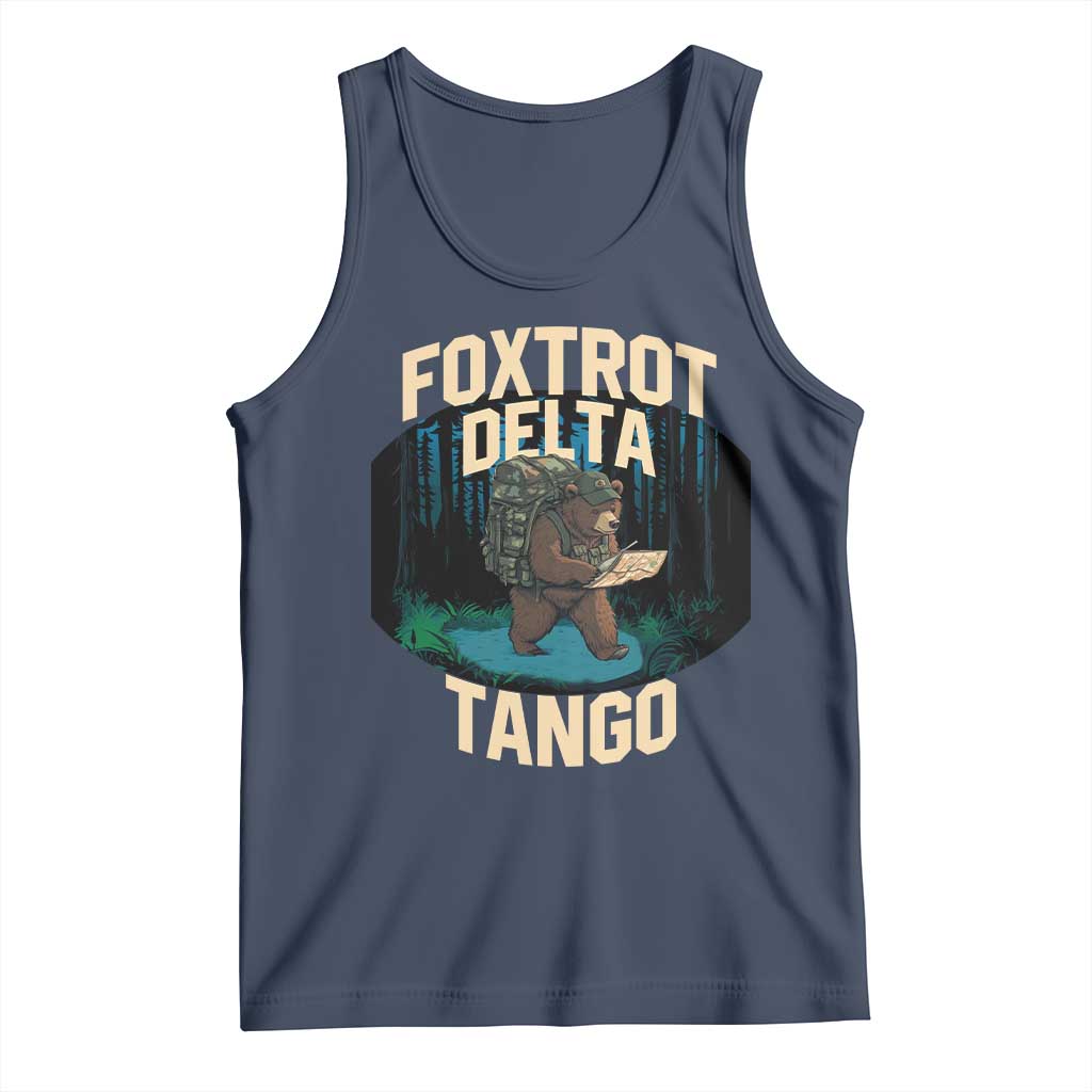 Foxtrots Deltas Tangos Funny Bear Resist Tank Top Protect Our National Parks TS02 Navy Print Your Wear