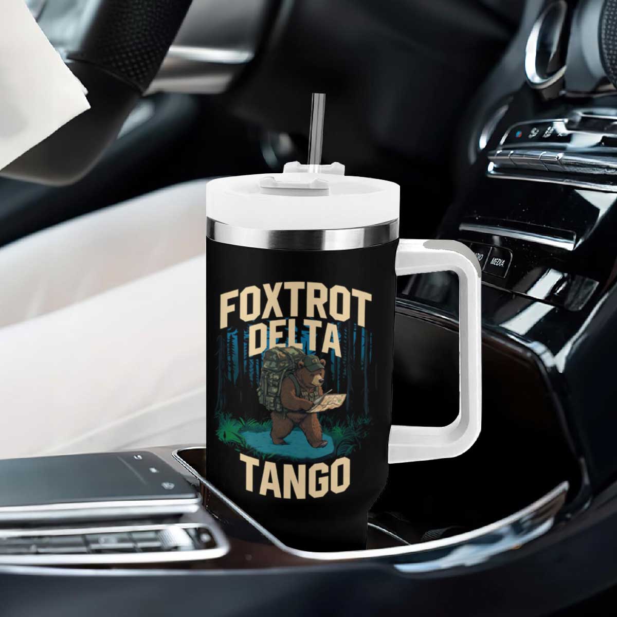 Foxtrots Deltas Tangos Funny Bear Resist Tumbler With Handle Protect Our National Parks TS02 Print Your Wear