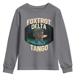 Foxtrots Deltas Tangos Funny Bear Resist Youth Sweatshirt Protect Our National Parks TS02 Charcoal Print Your Wear