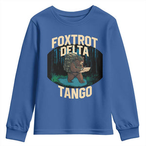 Foxtrots Deltas Tangos Funny Bear Resist Youth Sweatshirt Protect Our National Parks TS02 Royal Blue Print Your Wear