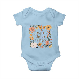 Foxtrots Deltas Tangos Boho Floral Baby Onesie Funny Offensive TS02 Light Blue Print Your Wear