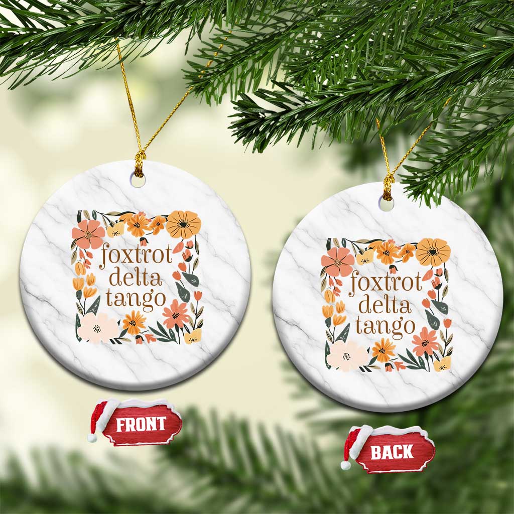 Foxtrots Deltas Tangos Boho Floral Ceramic Ornament Funny Offensive TS02 1pc White Marble Print Your Wear