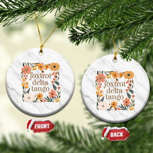 Foxtrots Deltas Tangos Boho Floral Ceramic Ornament Funny Offensive TS02 1pc White Marble Print Your Wear