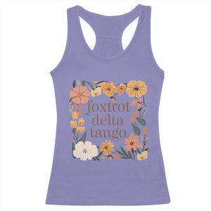Foxtrots Deltas Tangos Boho Floral Racerback Tank Top Funny Offensive TS02 Violet Print Your Wear