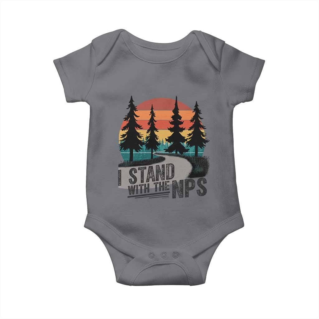 I Stand With The NPS Baby Onesie National Park Support Park Rangers TS02 Charcoal Print Your Wear