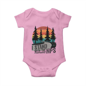 I Stand With The NPS Baby Onesie National Park Support Park Rangers TS02 Light Pink Print Your Wear