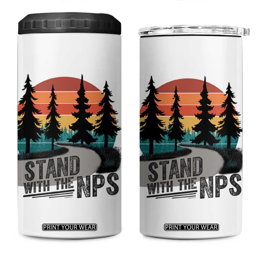 I Stand With The NPS 4 in 1 Can Cooler Tumbler National Park Support Park Rangers TS02 One Size: 16 oz White Print Your Wear