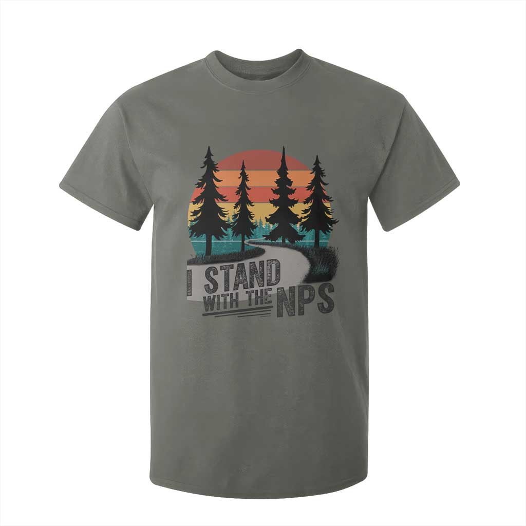 I Stand With The NPS T Shirt For Kid National Park Support Park Rangers TS02 Military Green Print Your Wear