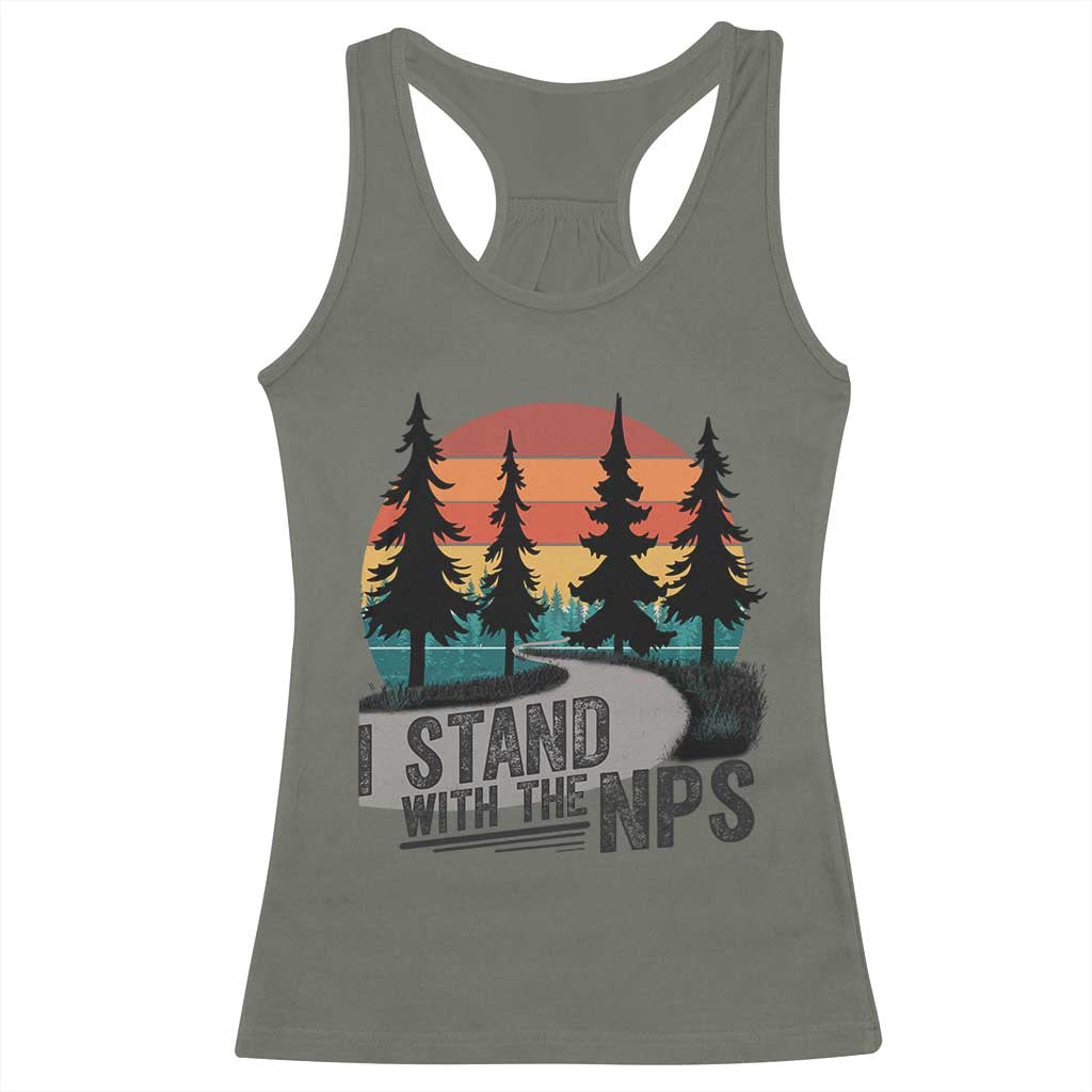 I Stand With The NPS Racerback Tank Top National Park Support Park Rangers TS02 Military Green Print Your Wear