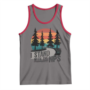 I Stand With The NPS Tank Top National Park Support Park Rangers TS02 Deep Heather Red Print Your Wear