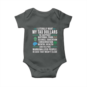 I Literally Want My Tax Dollars To Support National Parks Baby Onesie In Case That Wasn't Clear TS02 Dark Heather Print Your Wear