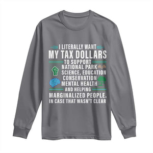 I Literally Want My Tax Dollars To Support National Parks Long Sleeve Shirt In Case That Wasn't Clear TS02 Charcoal Print Your Wear