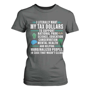 I Literally Want My Tax Dollars To Support National Parks T Shirt For Women In Case That Wasn't Clear TS02 Dark Heather Print Your Wear