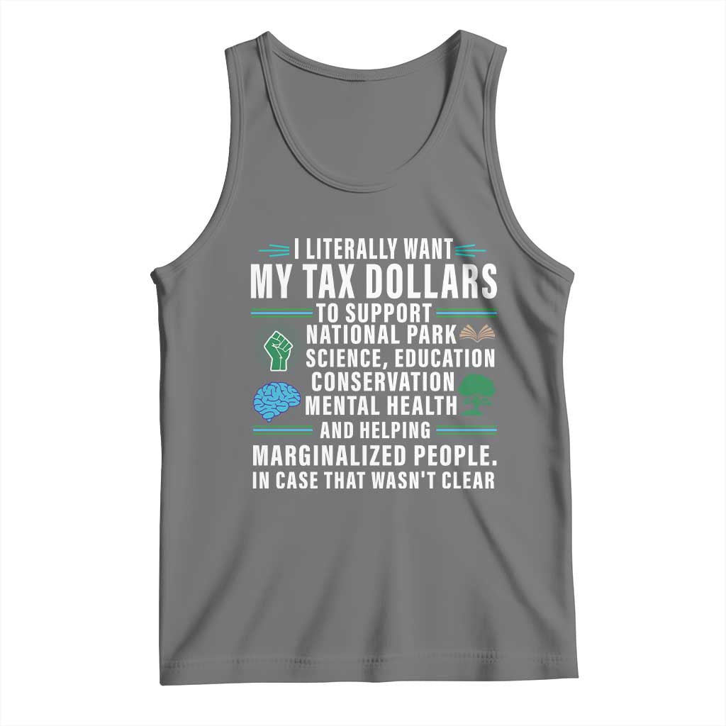 I Literally Want My Tax Dollars To Support National Parks Tank Top In Case That Wasn't Clear TS02 Black Heather Print Your Wear