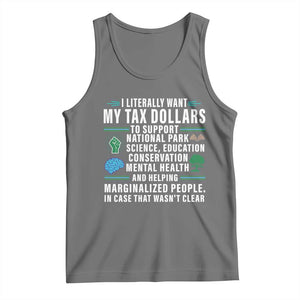I Literally Want My Tax Dollars To Support National Parks Tank Top In Case That Wasn't Clear TS02 Black Heather Print Your Wear