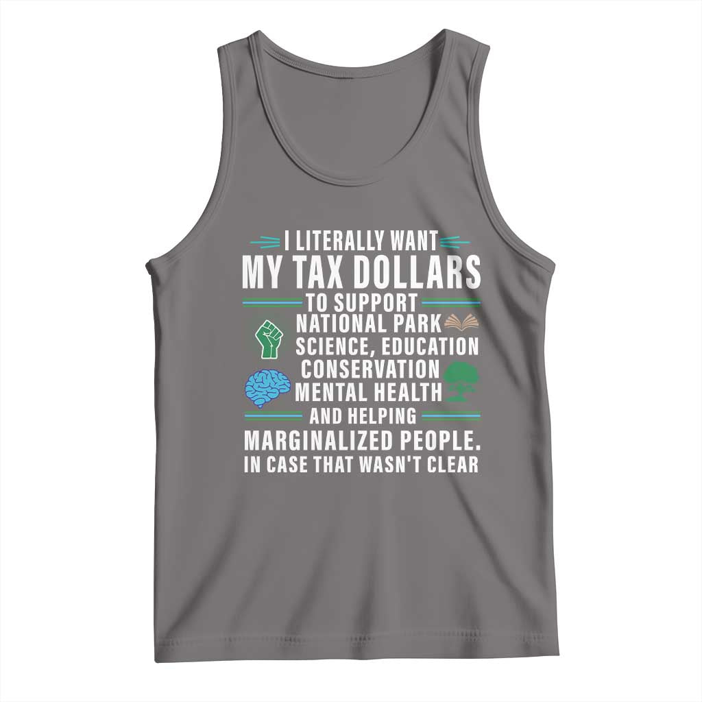 I Literally Want My Tax Dollars To Support National Parks Tank Top In Case That Wasn't Clear TS02 Deep Heather Print Your Wear