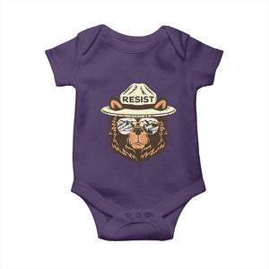Resist Bear Retro Vintage Baby Onesie TS02 Purple Print Your Wear