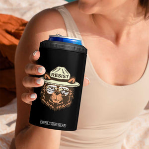 Resist Bear Retro Vintage 4 in 1 Can Cooler Tumbler TS02 Print Your Wear