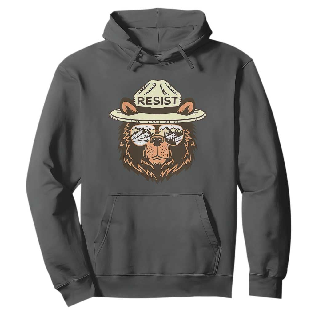 Resist Bear Retro Vintage Hoodie TS02 Dark Heather Print Your Wear