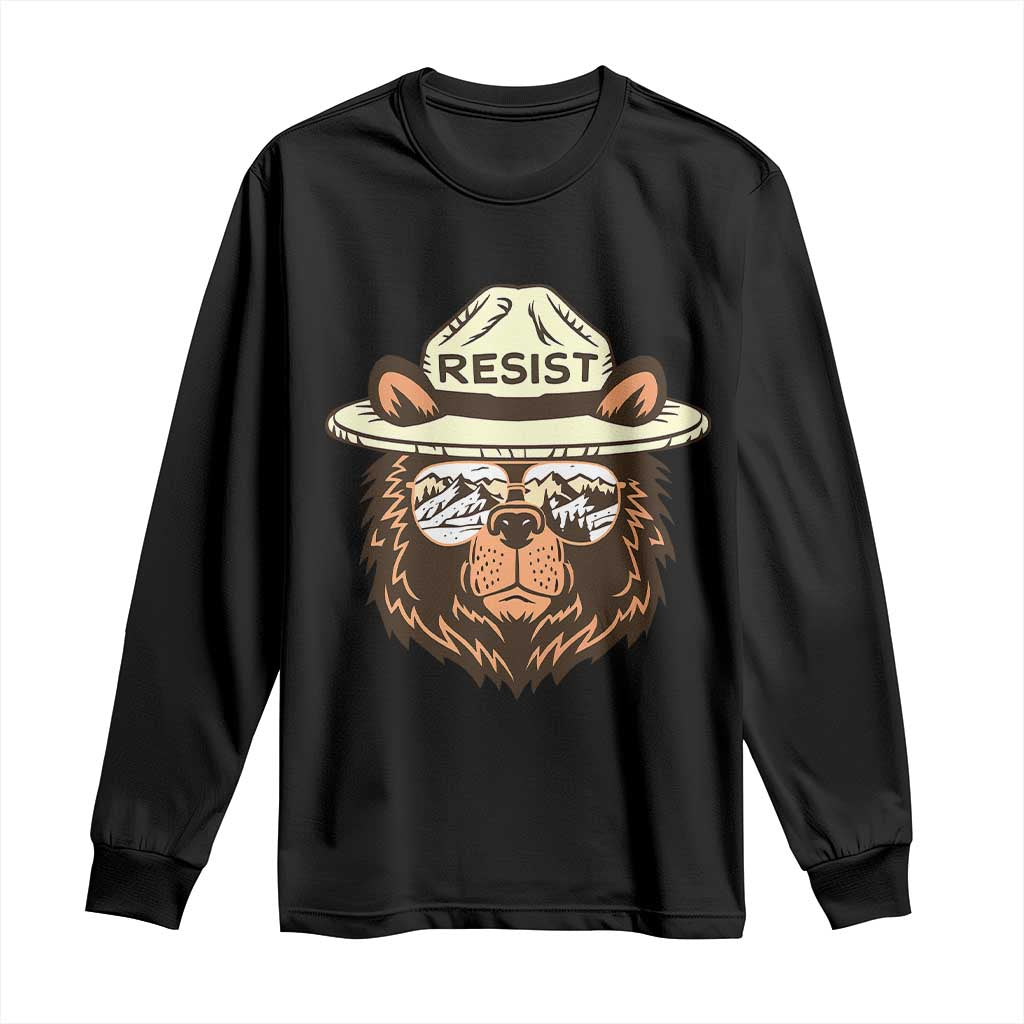 Resist Bear Retro Vintage Long Sleeve Shirt TS02 Black Print Your Wear