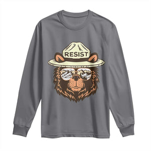 Resist Bear Retro Vintage Long Sleeve Shirt TS02 Charcoal Print Your Wear