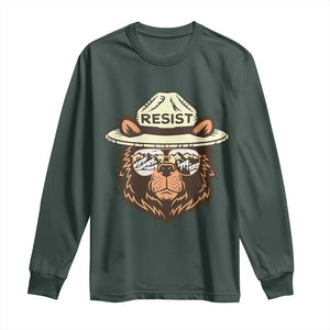 Resist Bear Retro Vintage Long Sleeve Shirt TS02 Dark Forest Green Print Your Wear