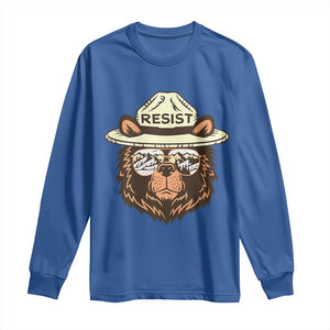 Resist Bear Retro Vintage Long Sleeve Shirt TS02 Royal Blue Print Your Wear