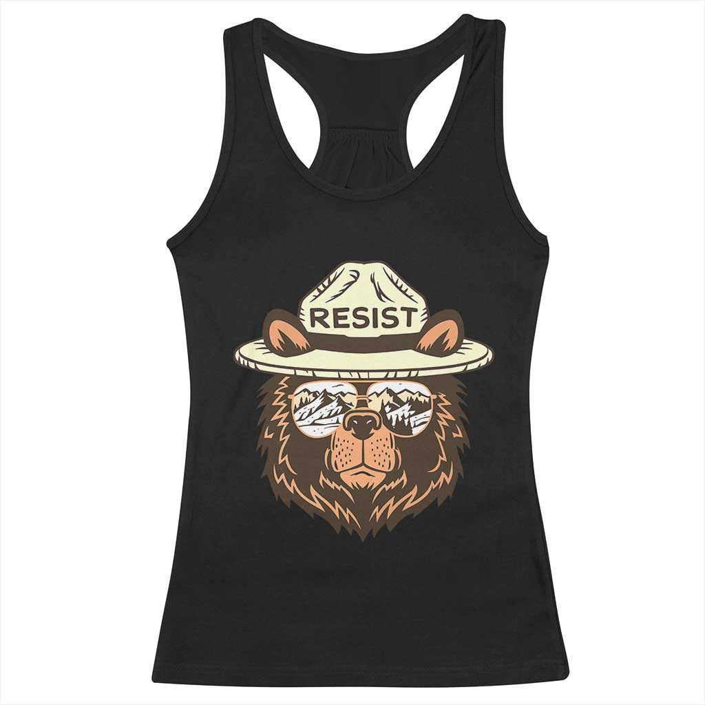 Resist Bear Retro Vintage Racerback Tank Top TS02 Black Print Your Wear