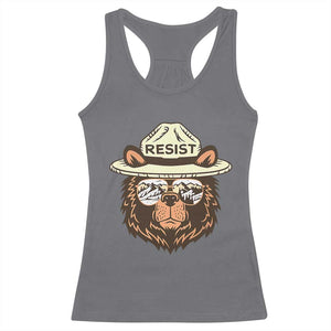 Resist Bear Retro Vintage Racerback Tank Top TS02 Charcoal Print Your Wear